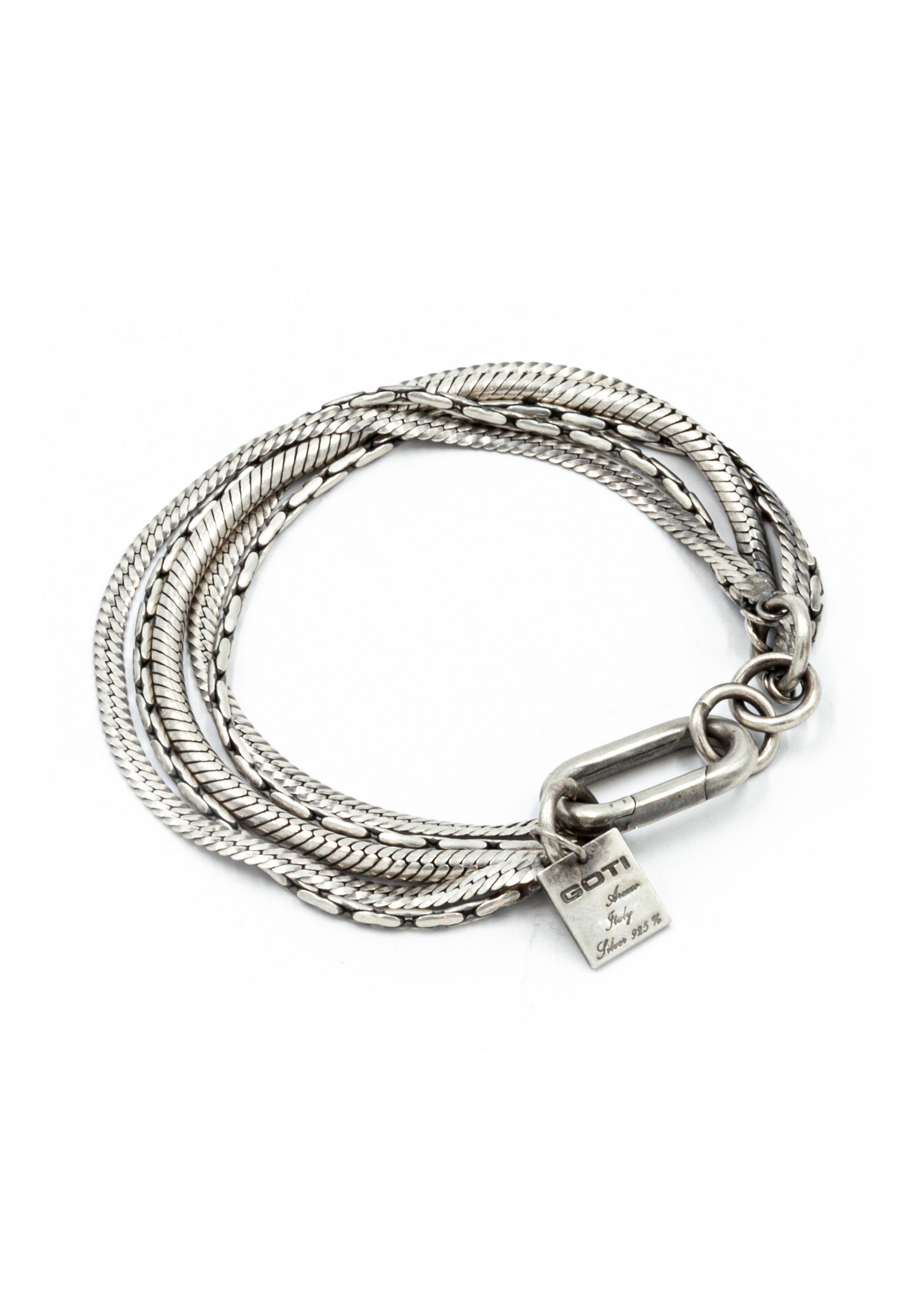 GOTI MULTI CHAIN AND ROPE SILVER BRACELET