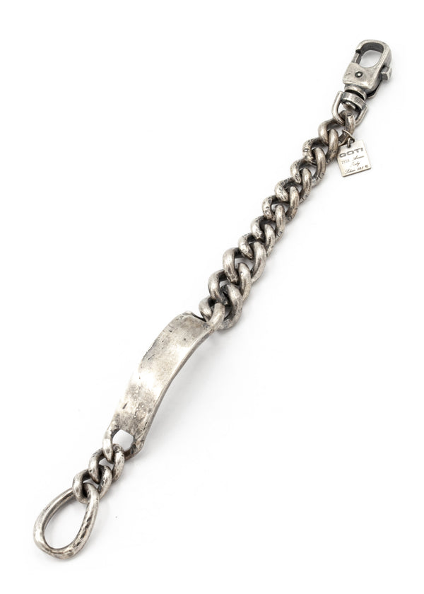 GOTI SILVER LINK CHAIN WITH PLATE CLASP CLOSURE BRACELET