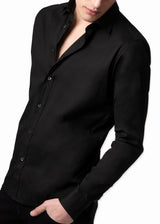 ARI 100-9 Long Sleeve Athletic Black Shirt. Hand Made in Italy