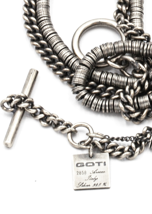 GOTI TWO STRANDS CONTRASTING DESIGNS NECKLACE