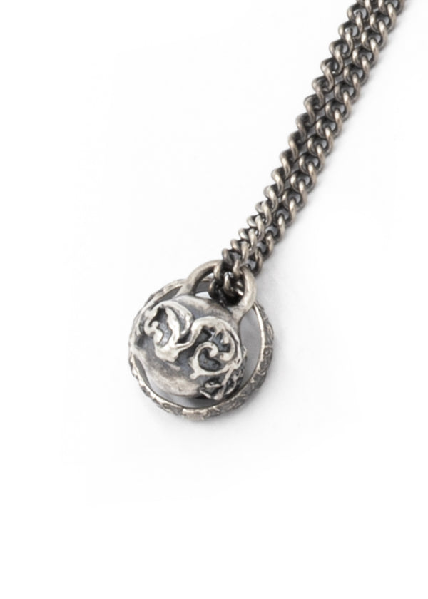 GOTI SILVER CHAIN WITH TWO ENIGMATIC CHARMS NECKLACE