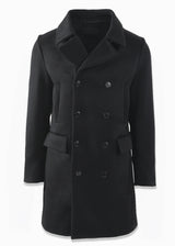 ARI DOUBLE BREASTED CASHMERE COAT IN BLACK
