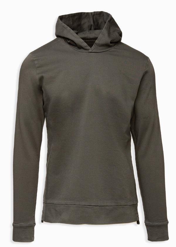 ARI COTTON PULLOVER HOODIE IN CHARCOAL