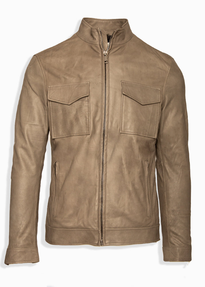ARI JAMES LEATHER JACKET IN NATURAL