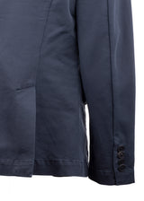 Detail view ARI Nolli Stretch Cotton Blue Jacket. Made in Italy