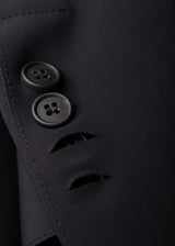 Detail buttons view of ARI Live Cut Neophrene Grey Blazer. Made in Italy