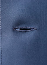 Detail view of ARI Live Cut Neoprene Navy Blue Blazer. Made in Italy