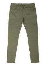 Back view ARI Nolli Stretch Cotton Chino Pants Green. Made in Italy