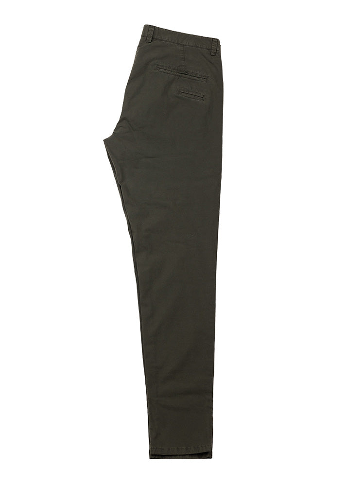 side view ARI P4A Chino Pants in Green. Made in Italy