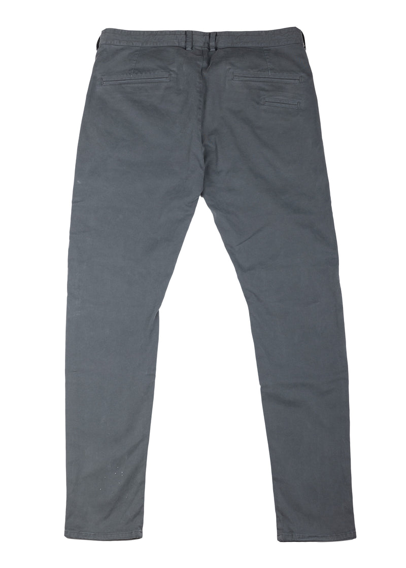 Back view ARI Light Weight Grey Cotton Trousers. Made in Italy