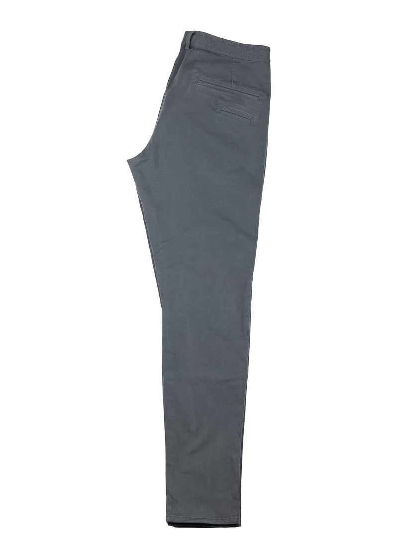 Side view ARI Light Weight Grey Cotton Trousers. Made in Italy
