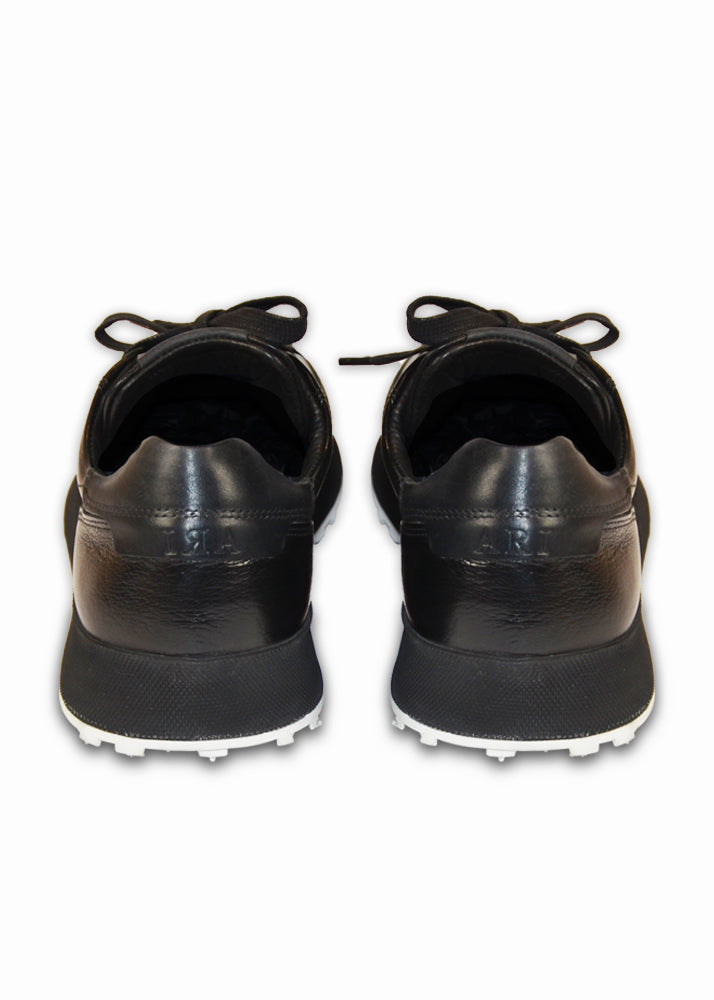 Back view (pair) ARI ST. Tropez Black Sneakers. Made in Italy