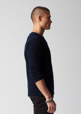 ARI ETHEREALLY SOFT CASHMERE CREWNECK IN NAVY