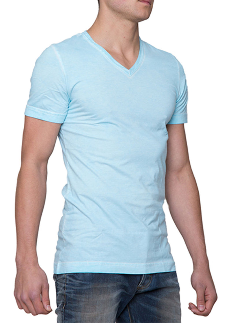 Ari V Neck Light Blue T-Shirt-Ari Soho