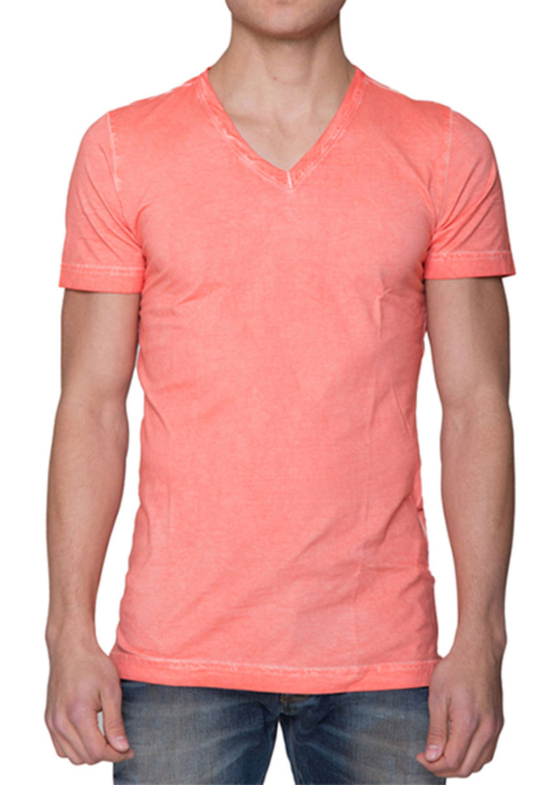 Ari V Neck Orange T-Shirt-Ari Soho