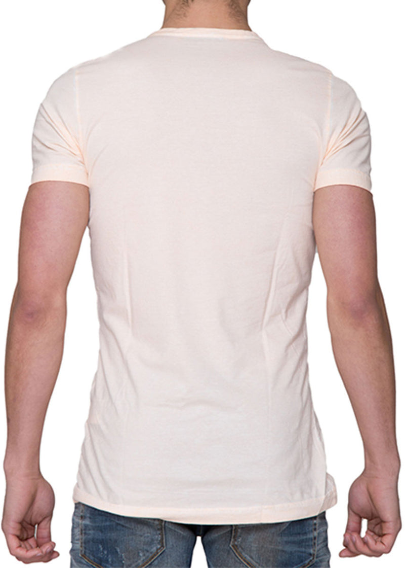 Ari V Neck Peach T-Shirt-Ari Soho