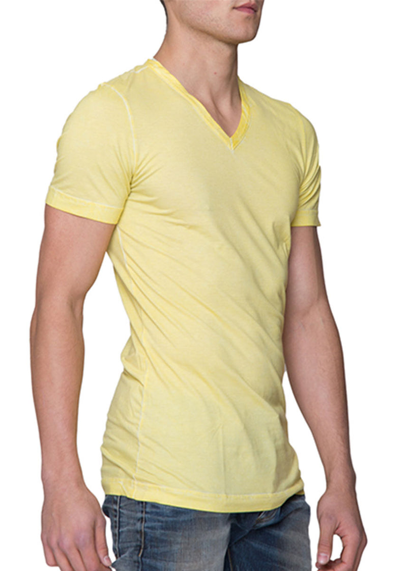 V-Neck T-Shirt in Yellow-Ari Soho