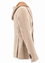 side view ARI Cashmere Blazer Camel. Made in Italy