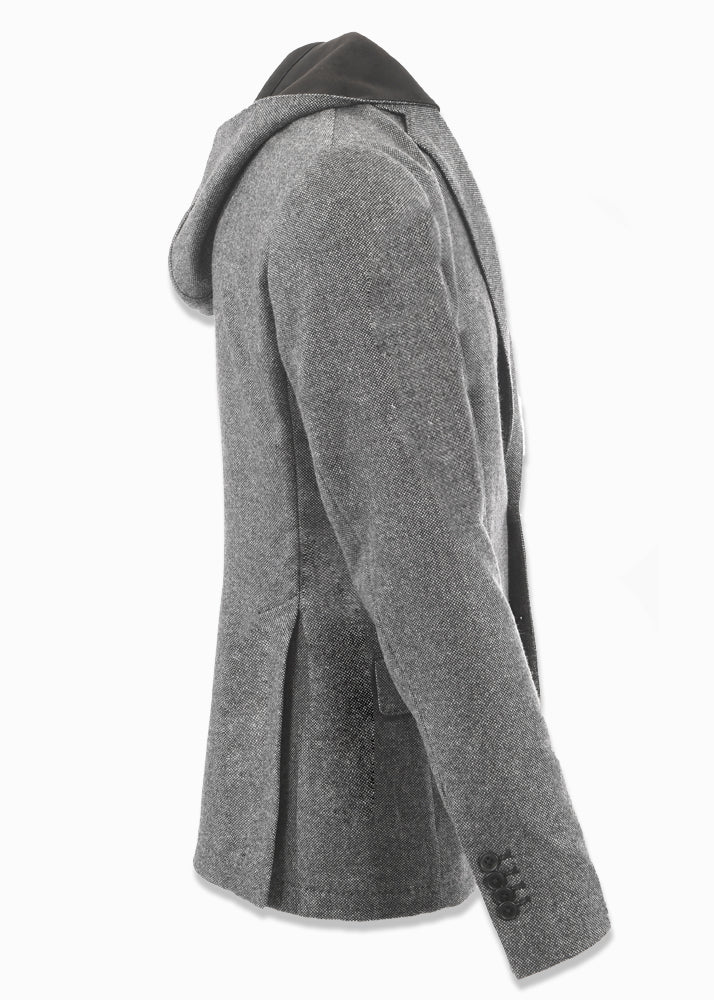 Side view ARI Cashmere Blazer Grey. Made in Italy