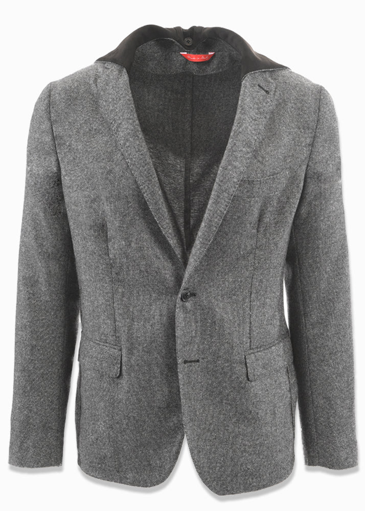 front view ARI Cashmere Blazer Grey. Made in Italy