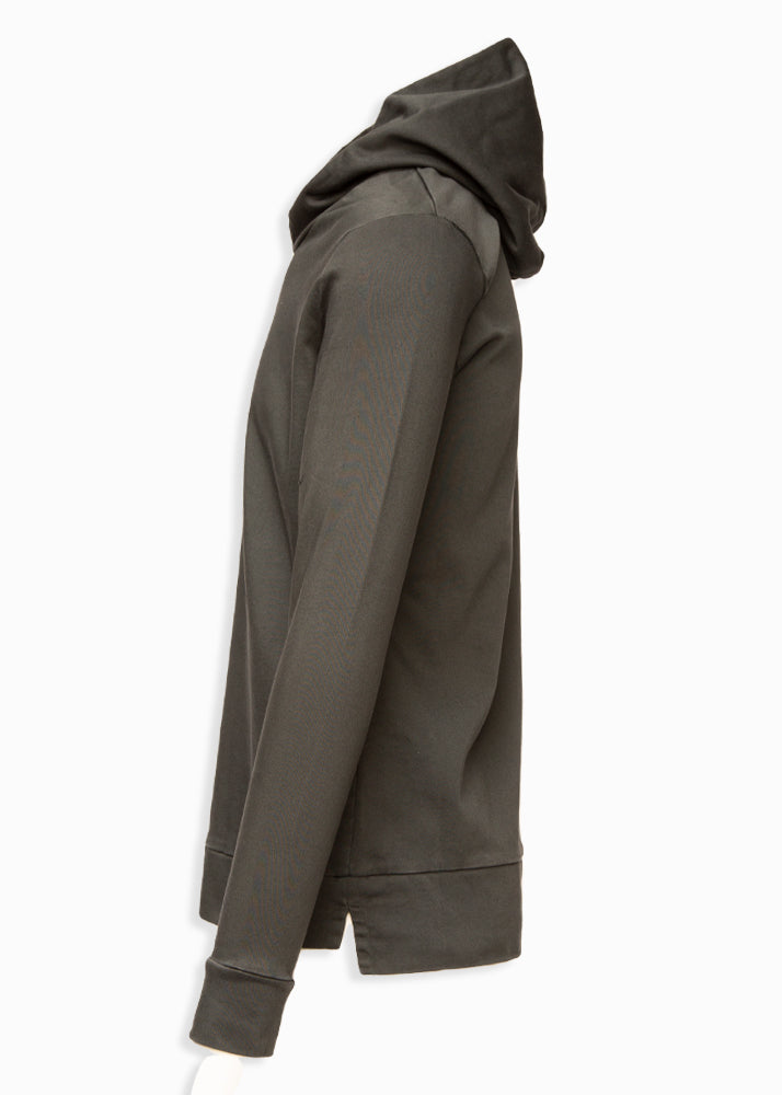 ARI COTTON PULLOVER HOODIE IN CHARCOAL