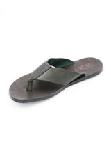 ARI LEATHER THONG SANDALS IN OLIVE
