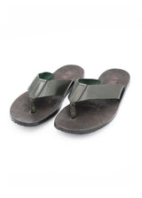ARI LEATHER THONG SANDALS IN OLIVE