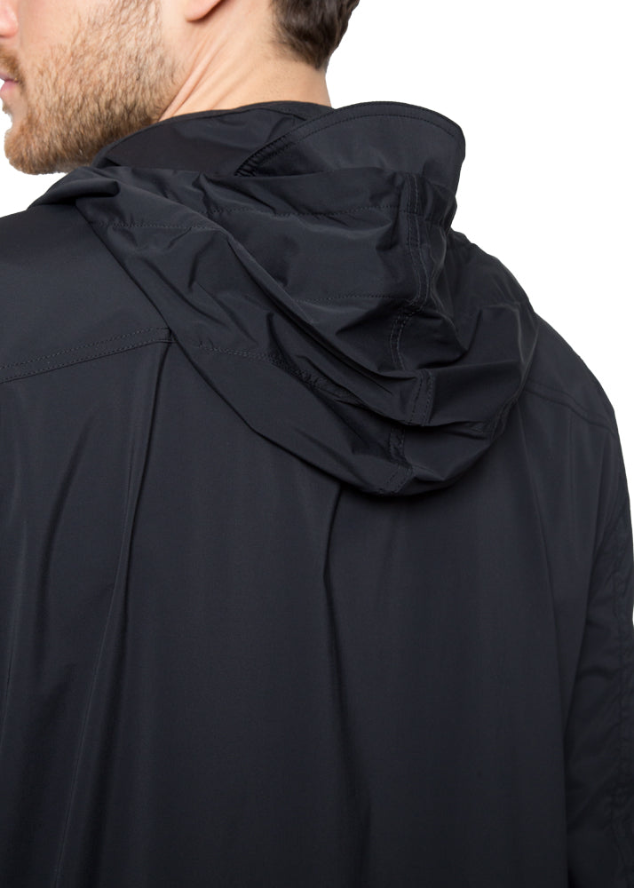 Hooded Windbreaker in Black-Ari Soho