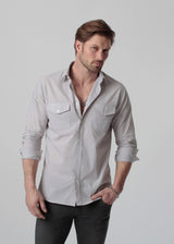ARI ULTRALIGHT MUSSOLETTA WASHED COTTON SHIRT IN TAUPE