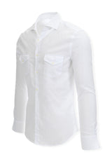side view ARI Aspen Button Down Shirt White | Made in Italy