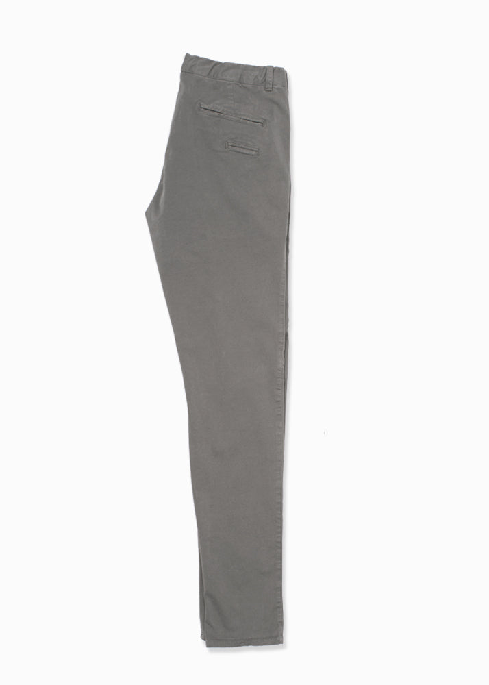 Side view ARI PA13 Grey Cotton Trousers. Made in Italy 