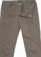 Detail (ziper and draw strings) view ARI PA13 Military Trousers. Made in Italy