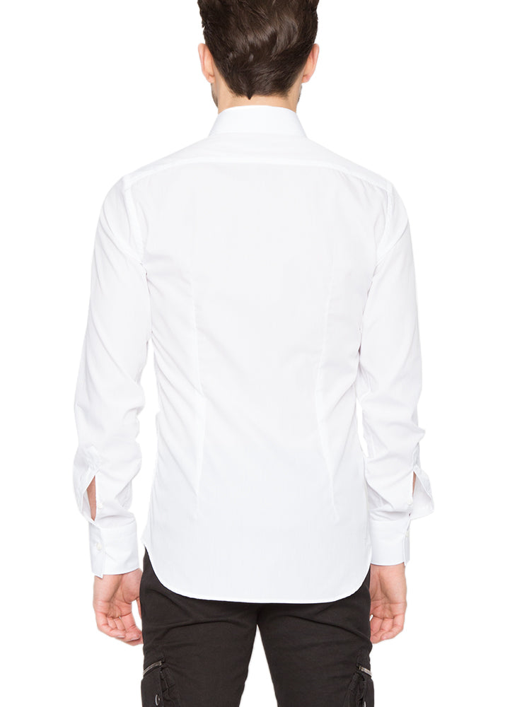Paneled Dress Shirt in White-Ari Soho
