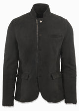 front view (zipped) ARI Riccardo Shearling Blazer Charcoal | Made in Italy