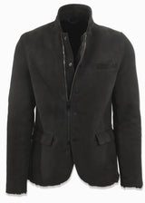 front view ARI Riccardo Shearling Blazer Charcoal | Made in Italy