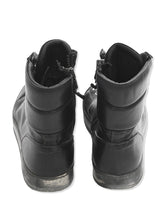 ARI OVERDYED LEATHER HIGH TOP SNEAKER IN BLACK