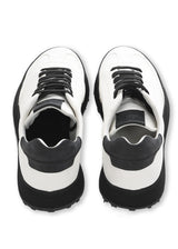Back view (pair) ARI ST. TROPEZ Black Stripe Sneakers. Made in Italy