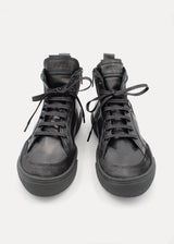 ARI HIGH TOP SNEAKERS WITH ZIP/LACE IN BLK/BLK